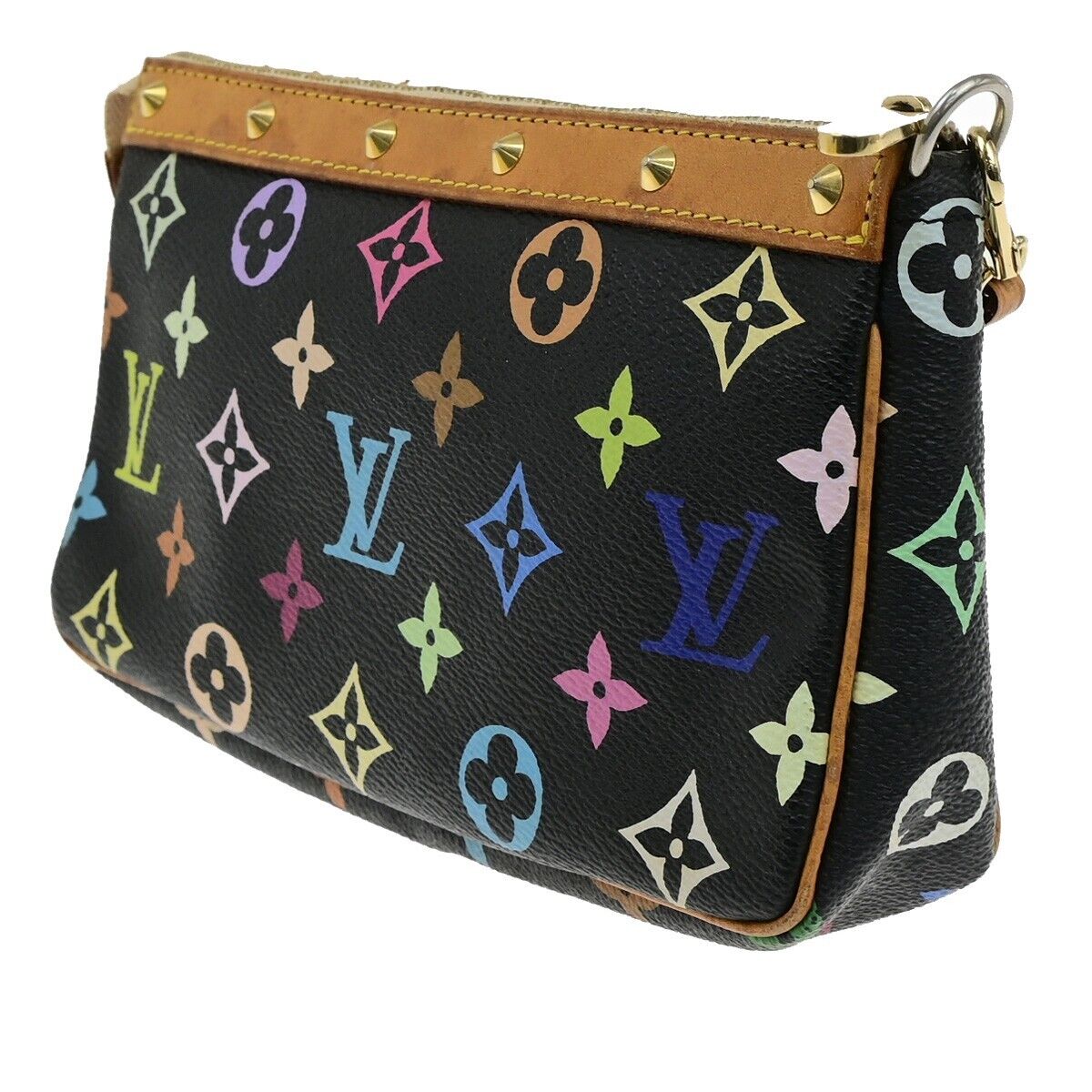 LOUIS VUITTON Pochette Accessoires Hand Bag Monogram Multi Black M92648 55ED447