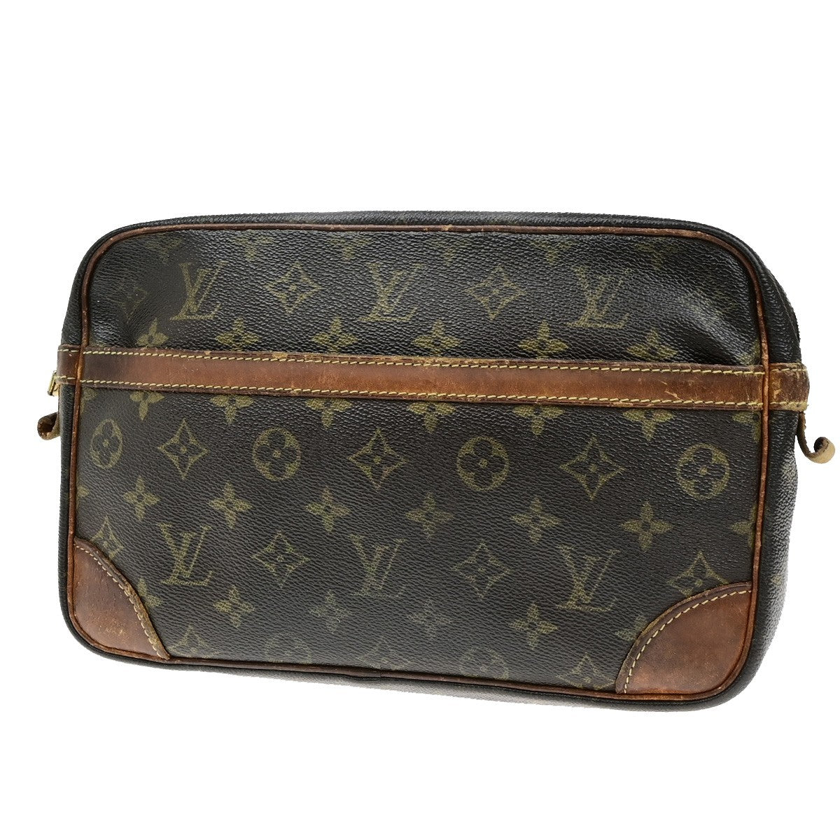 LOUIS VUITTON Compiegne 28 Clutch Hand Bag Monogram Leather Brown M51845 02YH074