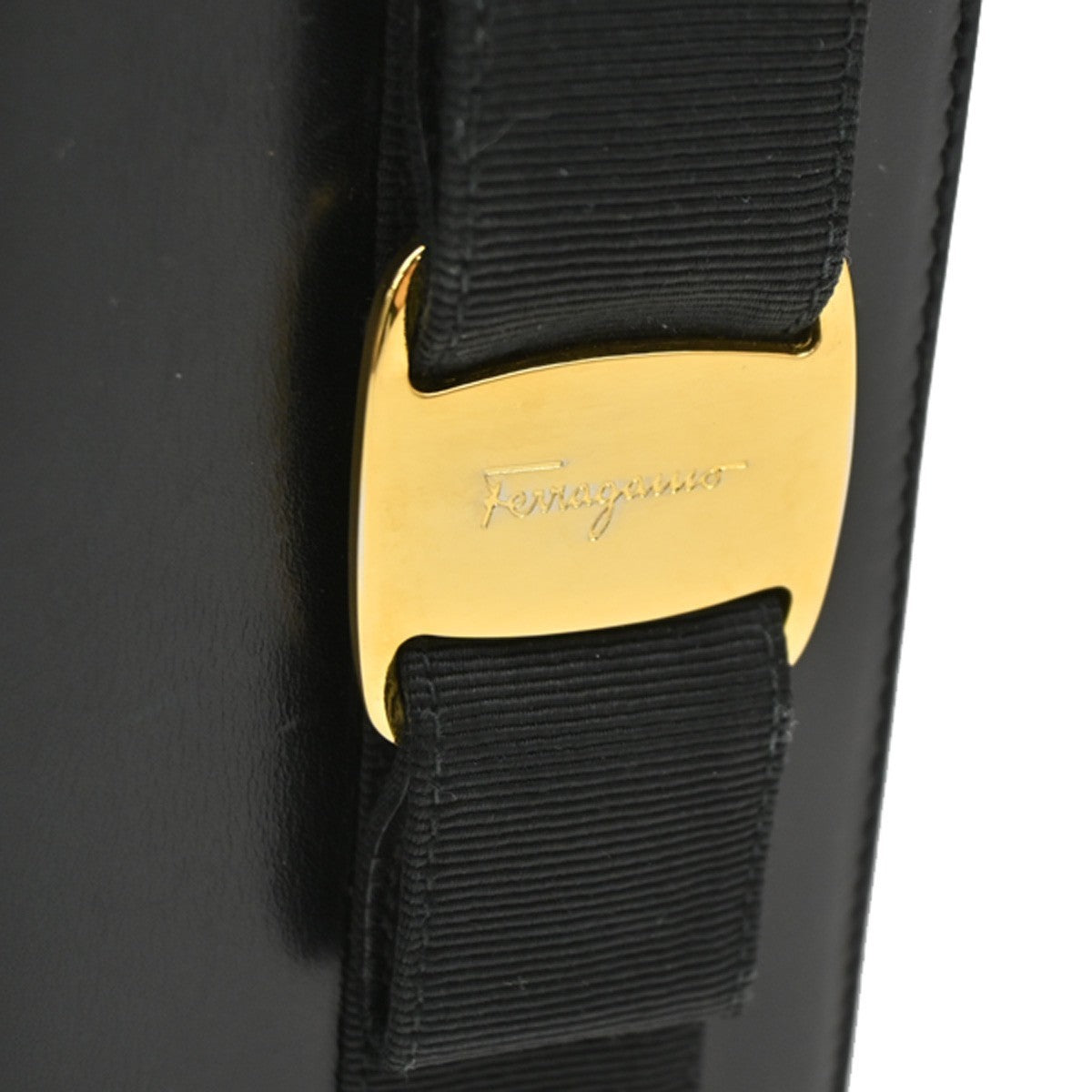 SALVATORE FERRAGAMO Vara Mini 2Way Shoulder Bag Leather Black GHW Italy 30DA236