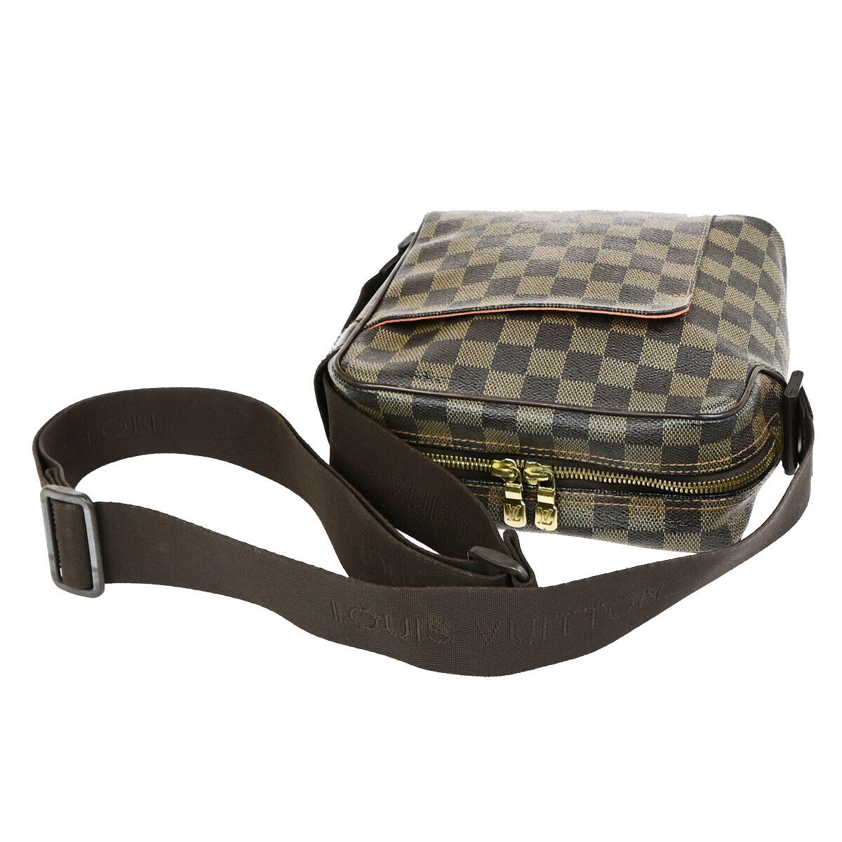 LOUIS VUITTON Olav PM Shoulder Bag Damier Ebene Leather Brown N41442 35YG639