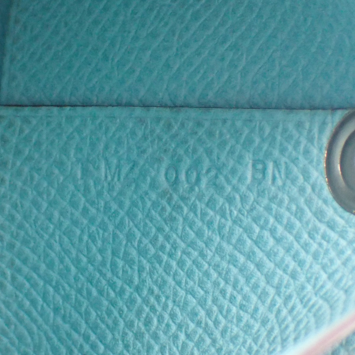 HERMES Logo Bastia Wallet Purse Coin Case Epson Leather Blue 38RL543