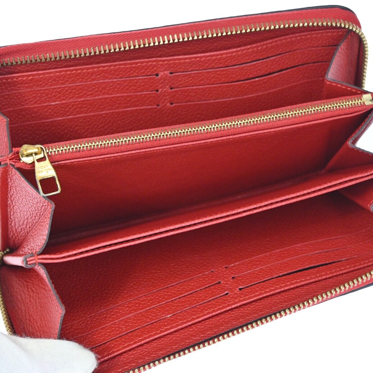 LOUIS VUITTON Zippy Wallet Long Monogram Empreinte Leather Red M60547 70SH120