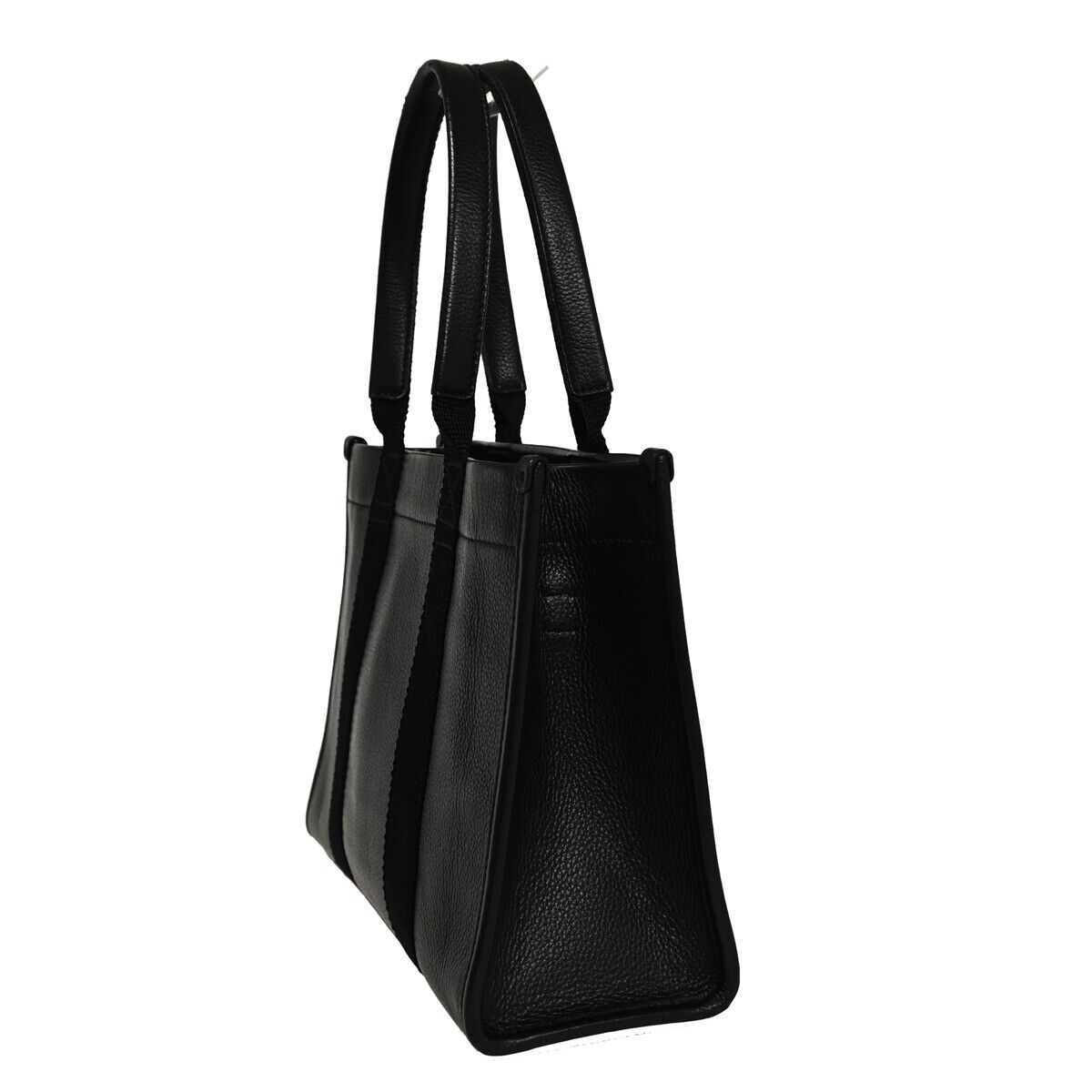 BALENCIAGA Logo Hardware Small Tote Bag Hand Bag Leather Black Italy 18GA901