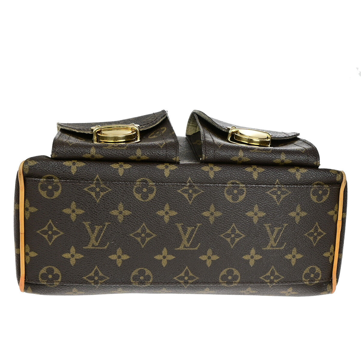 LOUIS VUITTON Manhattan PM Hand Bag Monogram Leather Brown Gold M40026 85YG724