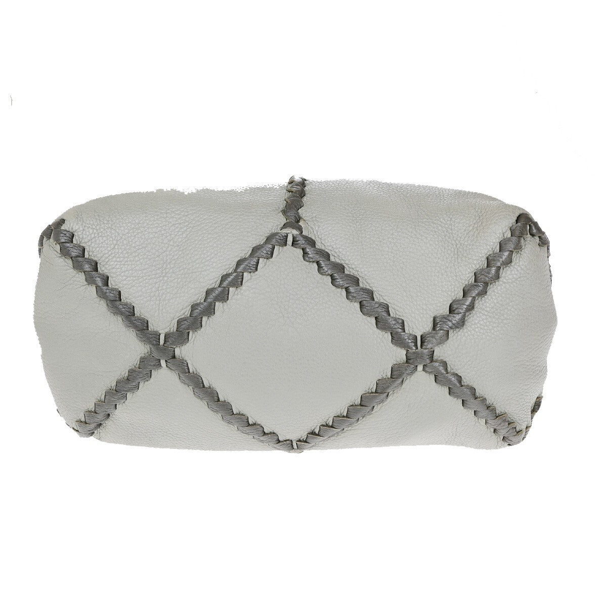 BOTTEGA VENETA Logo Hobo Shoulder Hand Bag Leather Gray Italy 31EC688