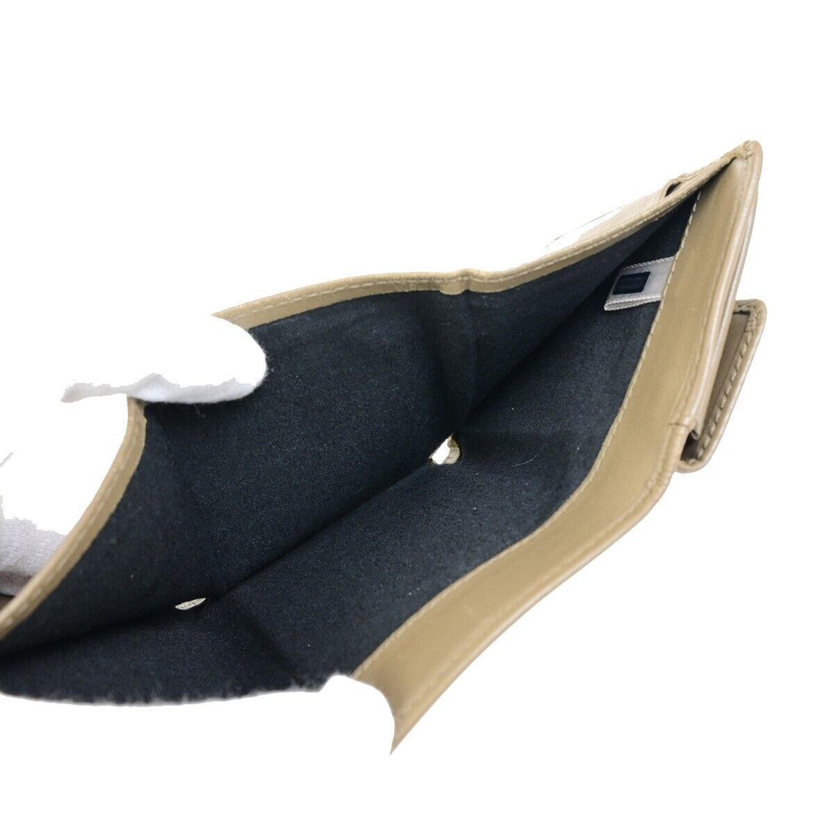 JIMMY CHOO Logo Star Studs Mini Trifold Wallet Purse Leather Brown Italy 09KA404