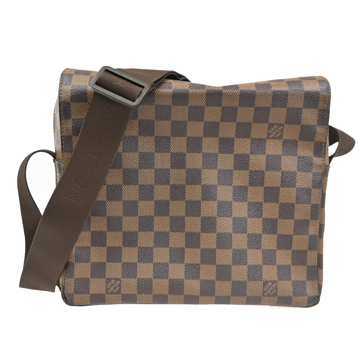 LOUIS VUITTON Naviglio Shoulder Bag Damier Ebene Leather Brown N45255 77TA691