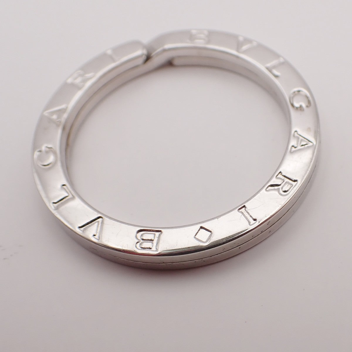 BVLGARI Logo Key Ring Silver Ag 925 Accessory Italy 02EG278