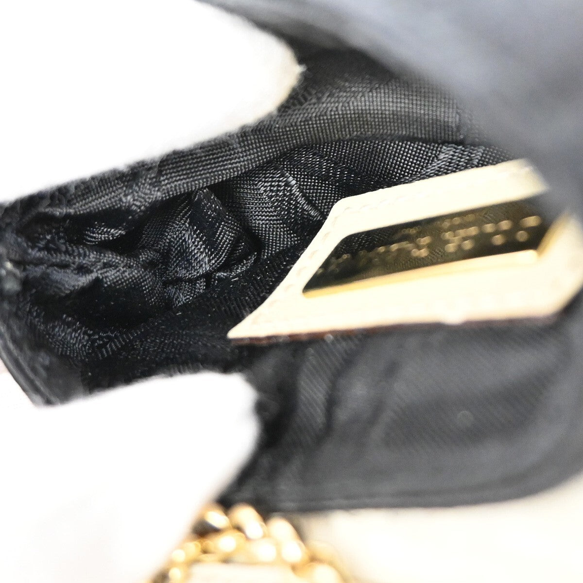 DOLCE & GABBANA Chain Coin Case Satin Exotic Leather Brown Black 02EE272