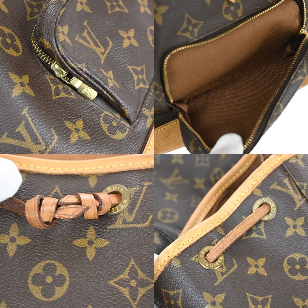 LOUIS VUITTON Montsouris MM Backpack Bag Monogram Leather Brown M51136 13SH732