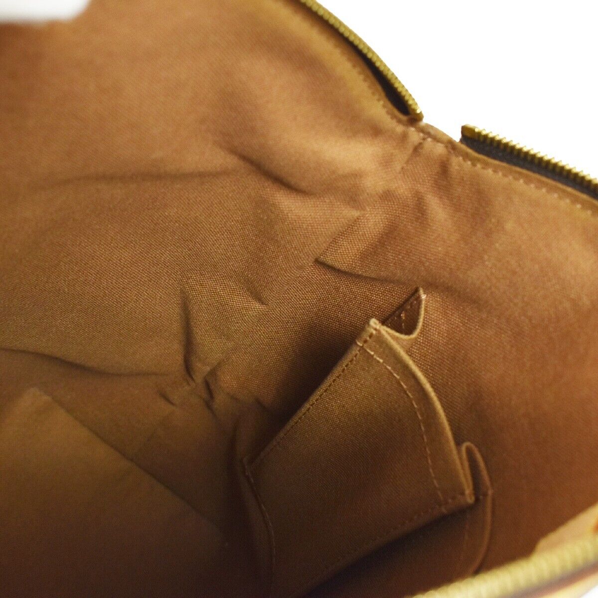 LOUIS VUITTON Logo Lockit Hand Bag Monogram Leather Brown France M40102 97HB005