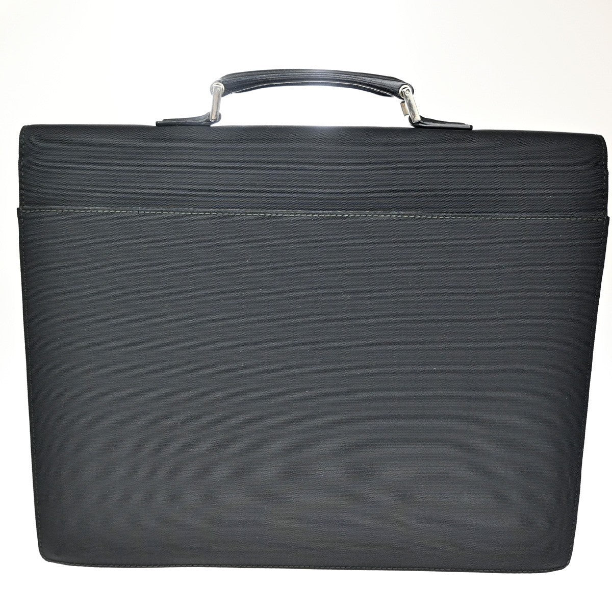 GUCCI LOGO  Top Handle Business Hand Bag Leather Black SHW Italy 09TA421