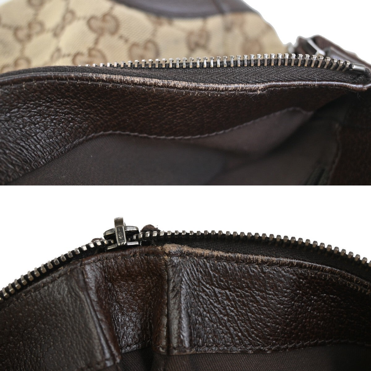 GUCCI Logo GG Pattern Crossbody Shoulder Bag Canvas Leather Brown SHW 36EE292