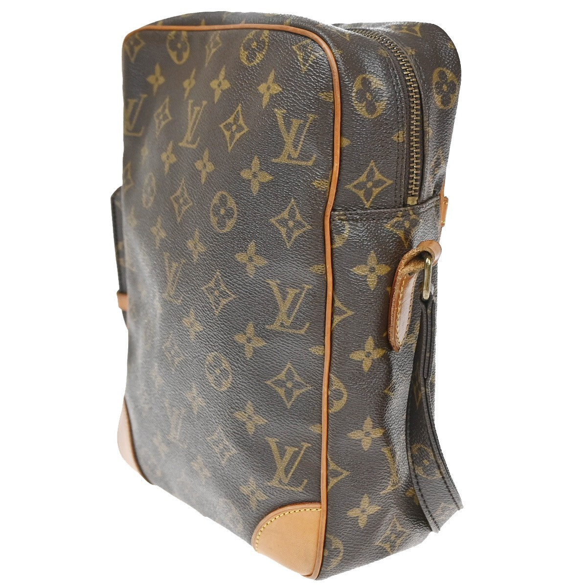 LOUIS VUITTON Logo Danube MM Shoulder Bag Monogram Leather Brown M45264 32CA866