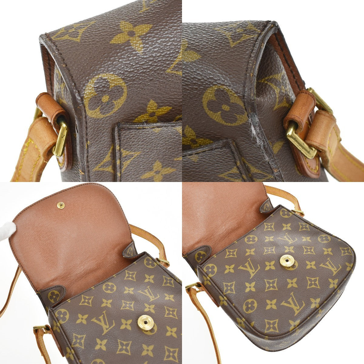 LOUIS VUITTON Saint Cloud MM Shoulder Bag Monogram Leather Brown M51243 36KB309