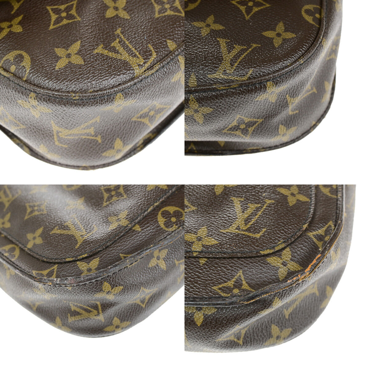 LOUIS VUITTON Saint Cloud GM Shoulder Bag Monogram Leather Brown M51242 69YG707