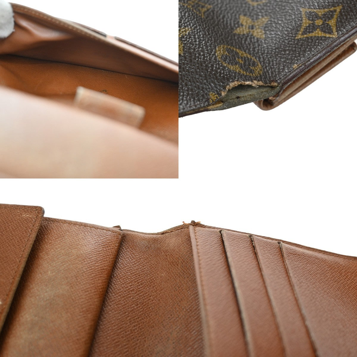 LOUIS VUITTON LV 3 Set Wallet Key Cigarette Case Monogram Leather Brown 01EF824