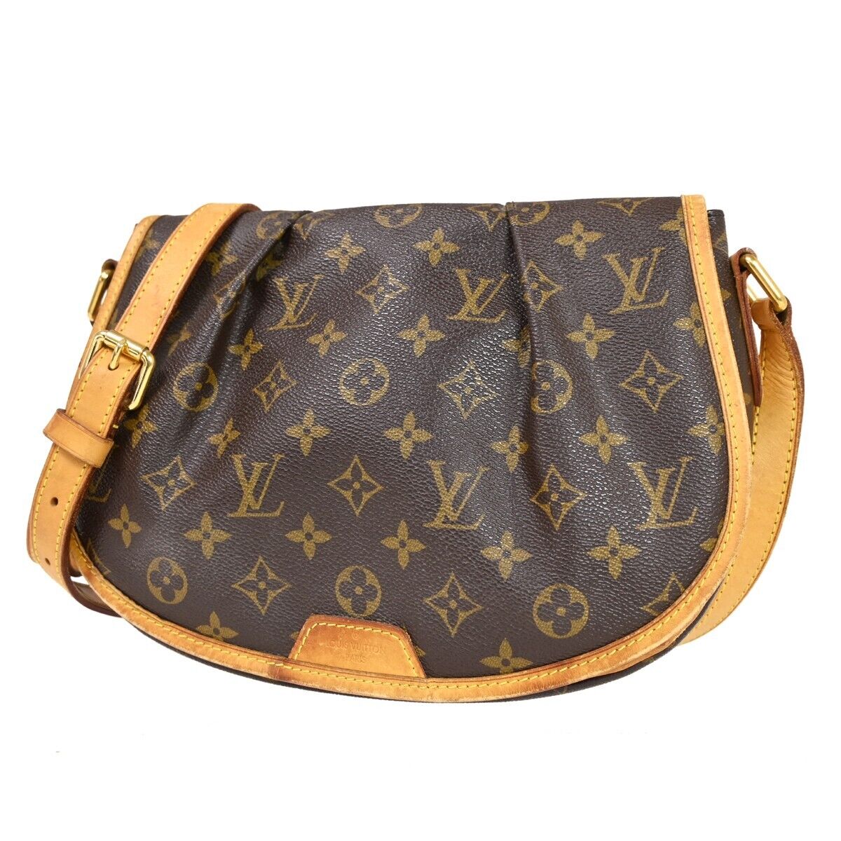 LOUIS VUITTON Menilmontant PM Shoulder Bag Monogram Leather BN M40474 12HB398