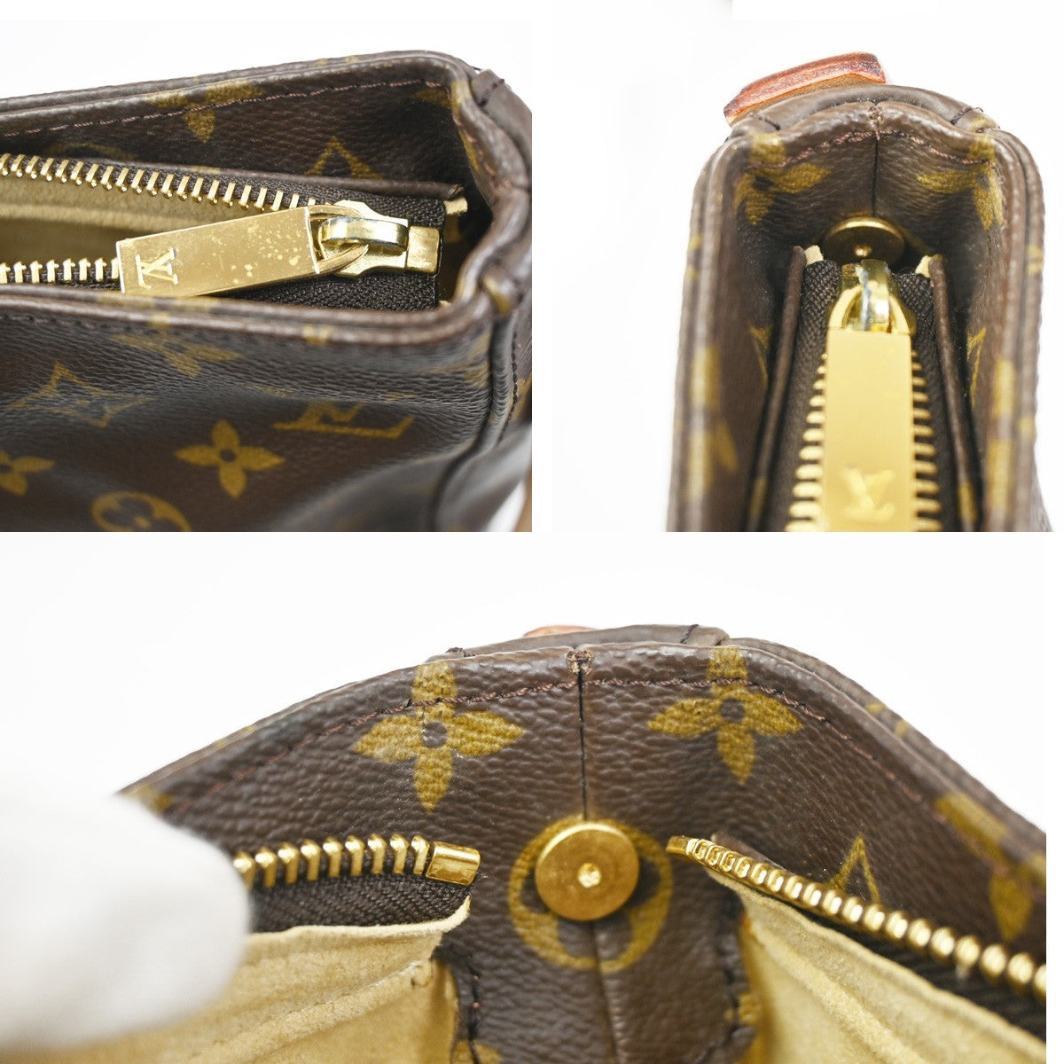 LOUIS VUITTON Logo Looping GM Shoulder Bag Monogram Leather Brown M51145 26RL728