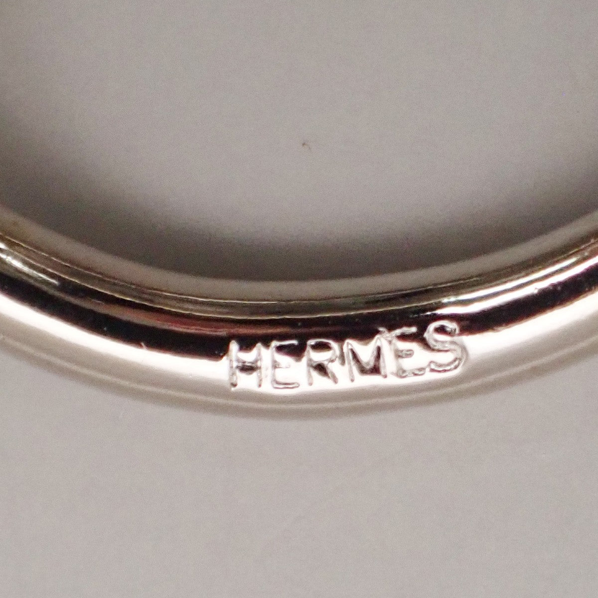 HERMES Logo Jumbo Scarf Ring Silver Accessories 05MA471