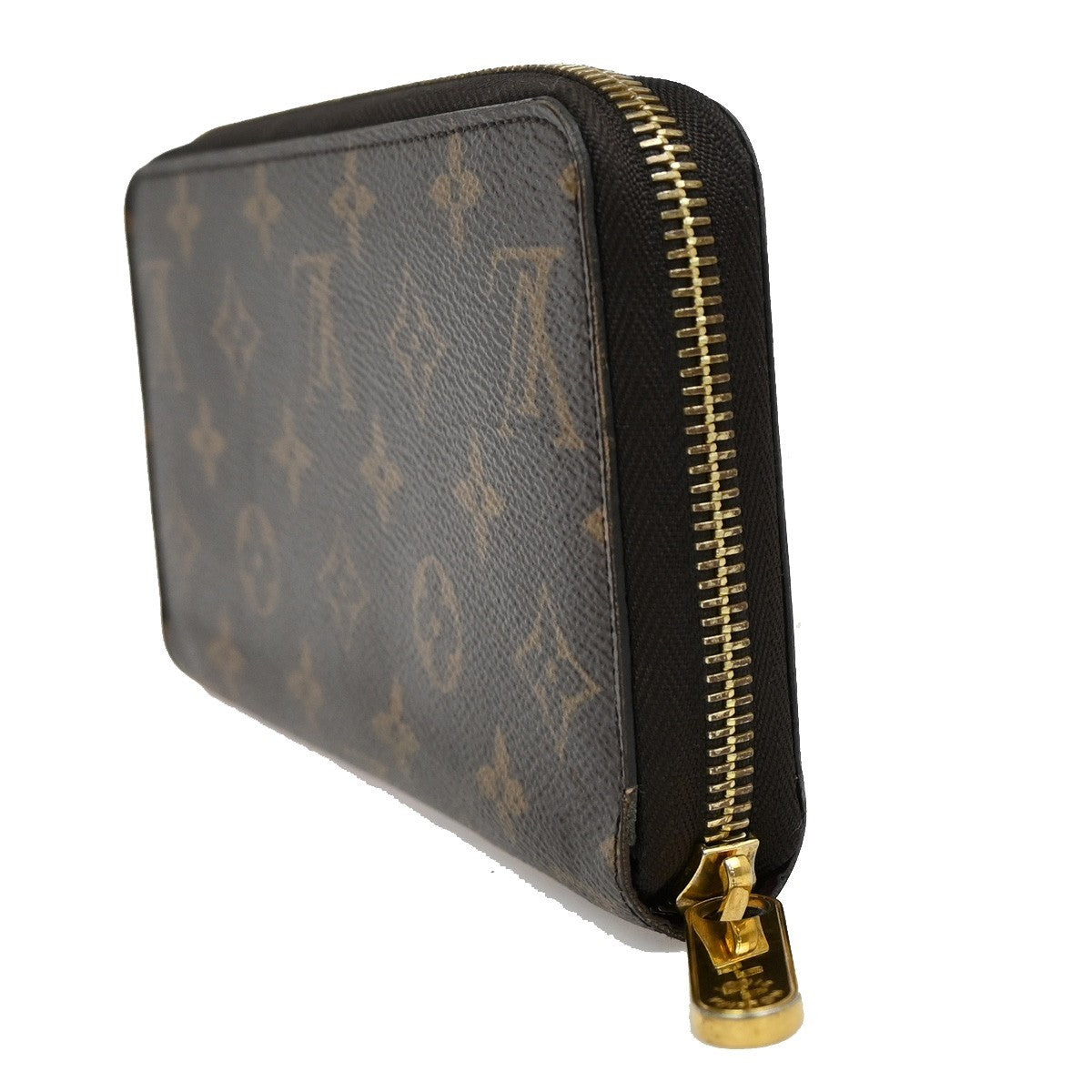 LOUIS VUITTON Zippy Long Wallet Monogram Leather Brown Fuchsia M41895 84KB294