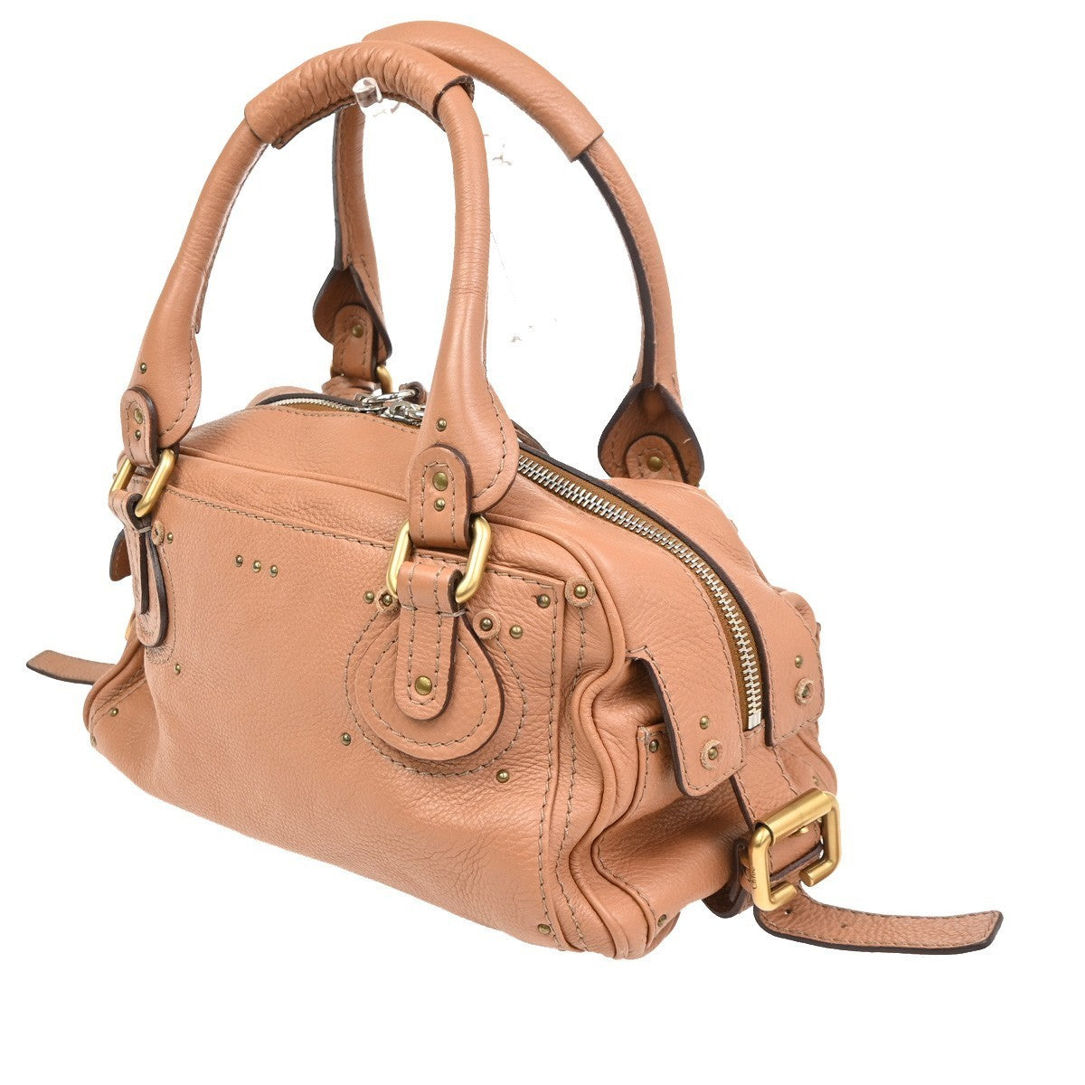 CHLOE Paddington Shoulder Hand Bag Leather Light Brown Italy GHW 59RL834