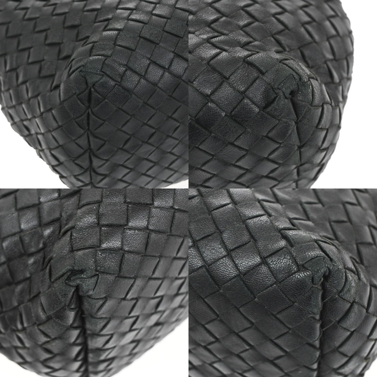 BOTTEGA VENETA Intrecciato Garda Shoulder Handbag Black Leather Italy 78TA153