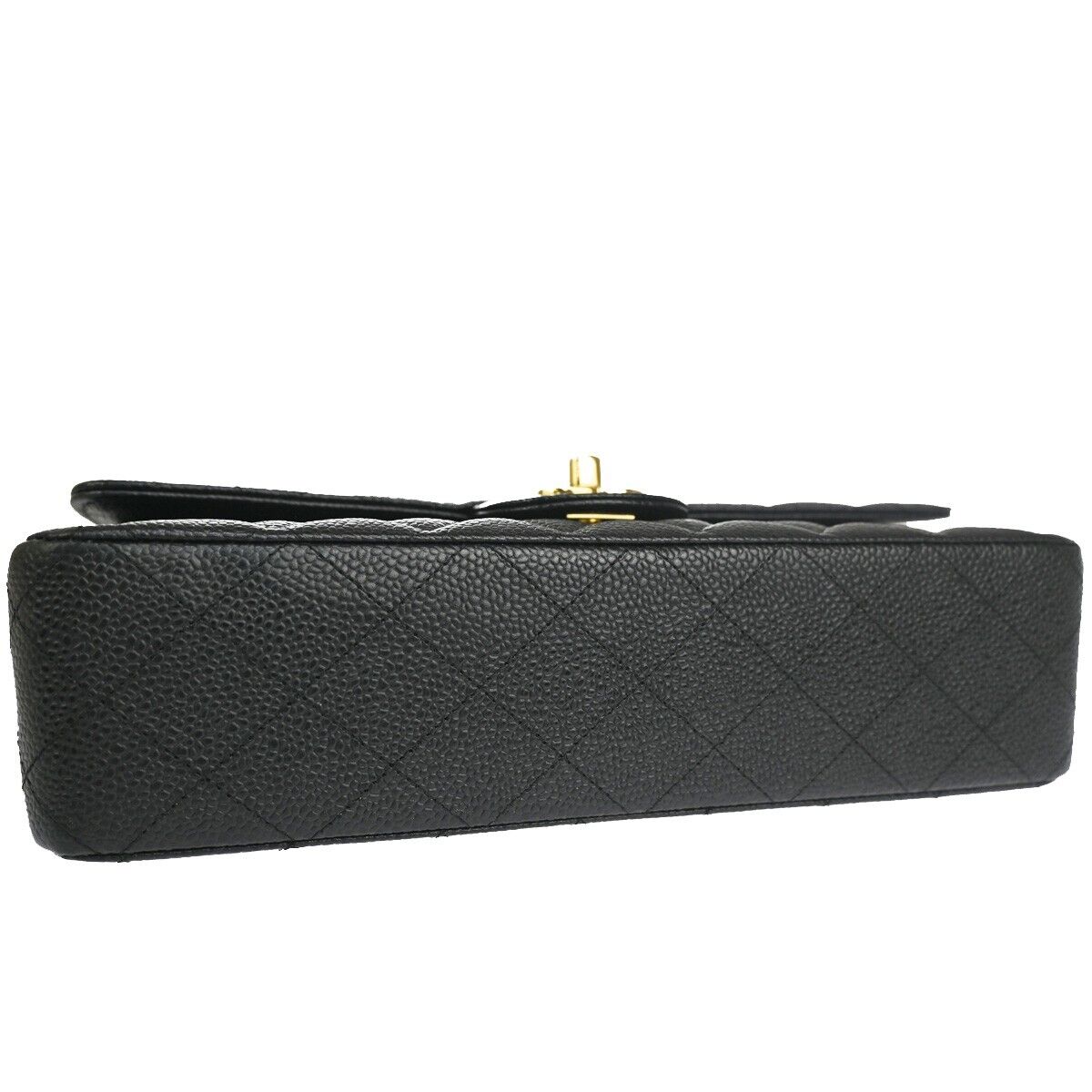 CHANEL CC Matelasse 25 Double Flap Chain Shoulder Bag Caviar Leather BK 465LC344