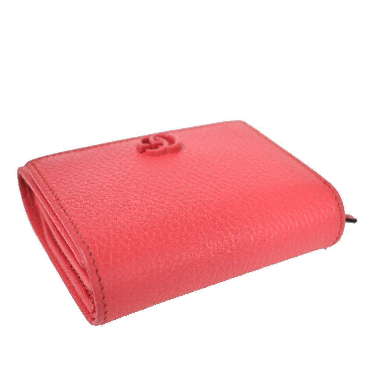 GUCCI Marmot GG Logos Bifold Wallet Purse Leather Pink Made In Italy 85RG026