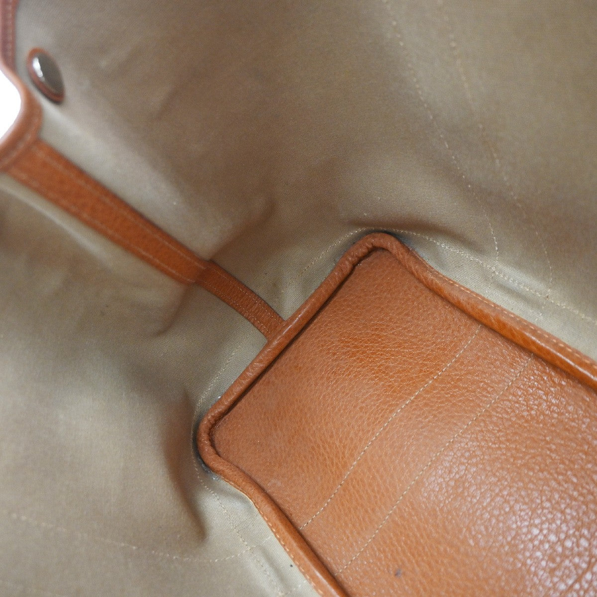 HERMES Garden Party PM Hand Bag Toile Officier Canvas Leather Orange 57PR184