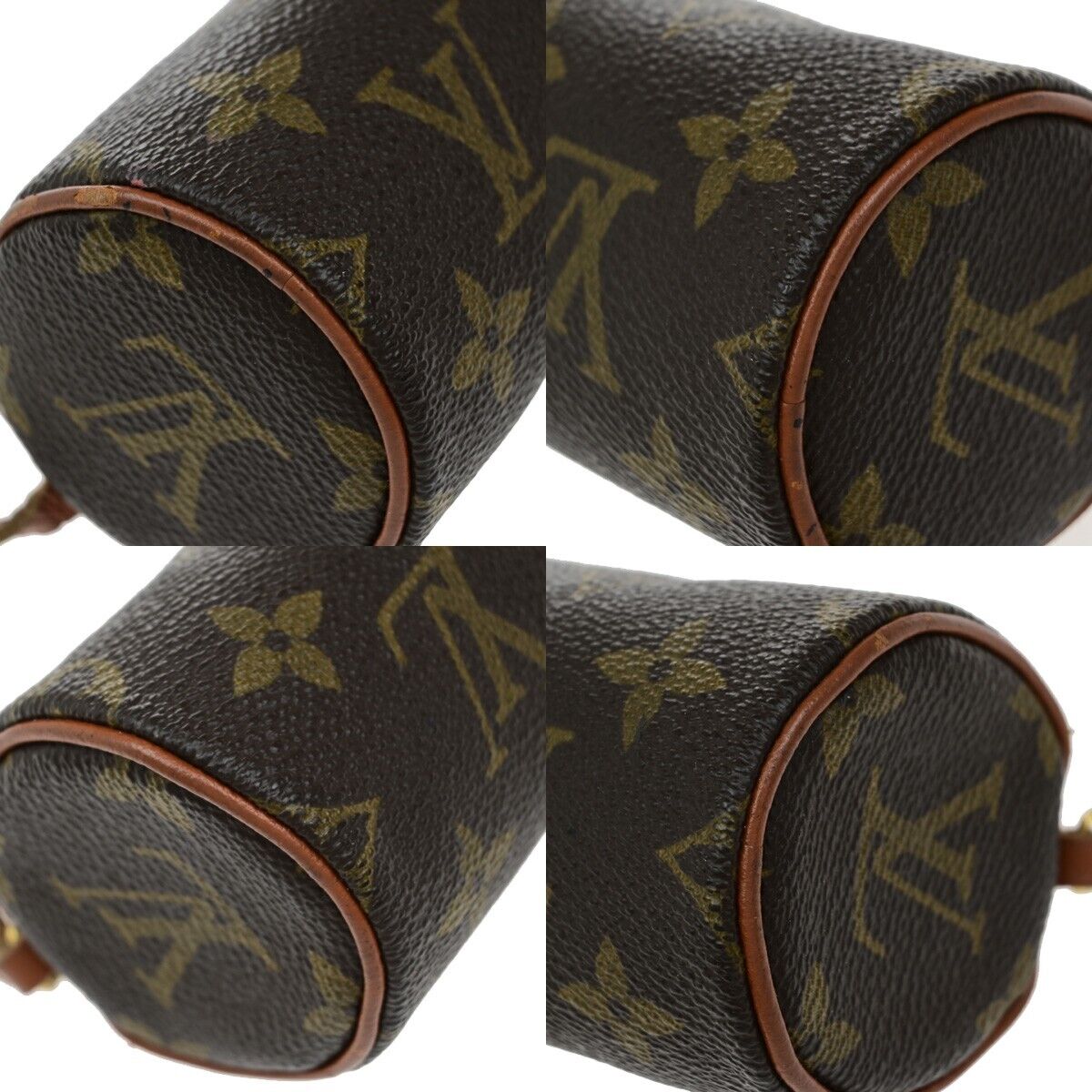 LOUIS VUITTON Logo Papillon Pouch Hand Bag Monogram Leather BN M51380 61ED968