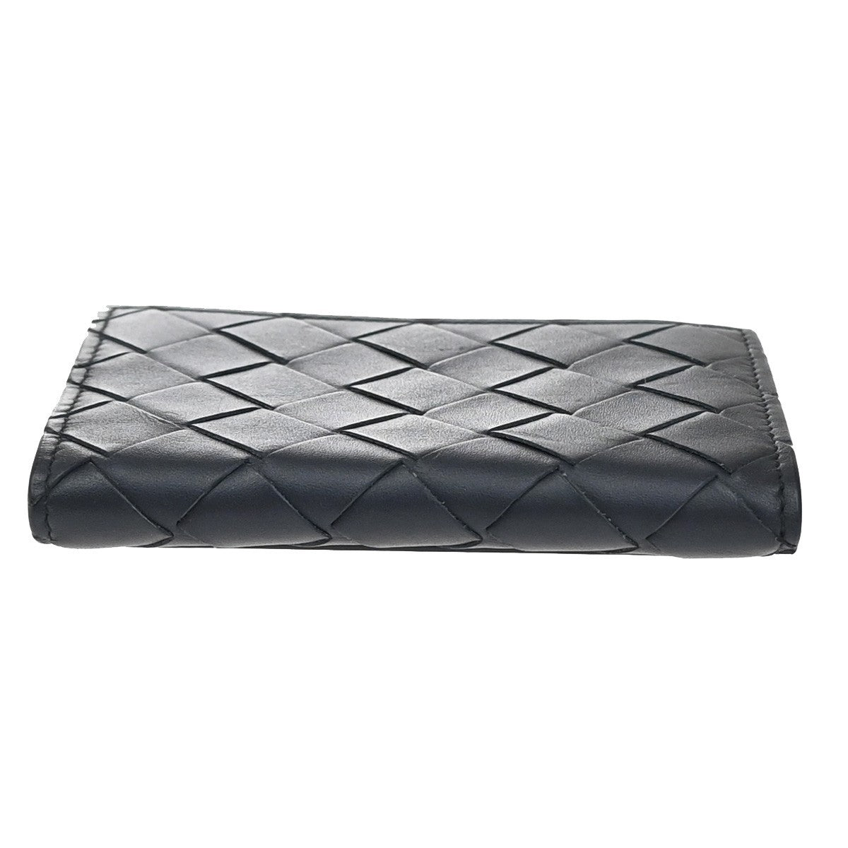 BOTTEGA VENETA Logo Intrecciato Card Case Wallet Leather Navy Blue Italy 66EF707