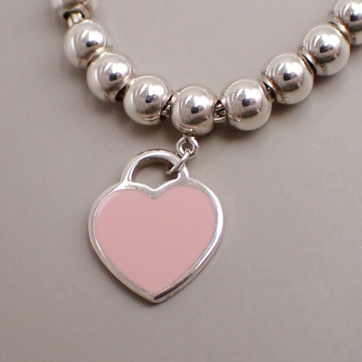 Tiffany & Co. Please Return To Ball Chain Heart Bracelet Silver 925 PK 68YG835