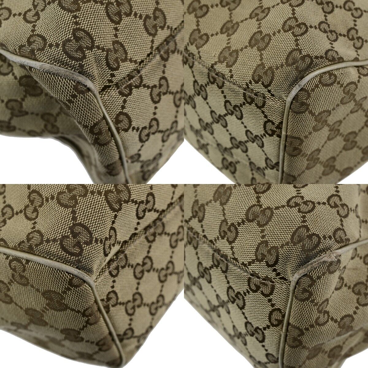 GUCCI Logo GG Pattern Sukey Shoulder Bag Canvas Leather Gold Brown GHW 80SJ570