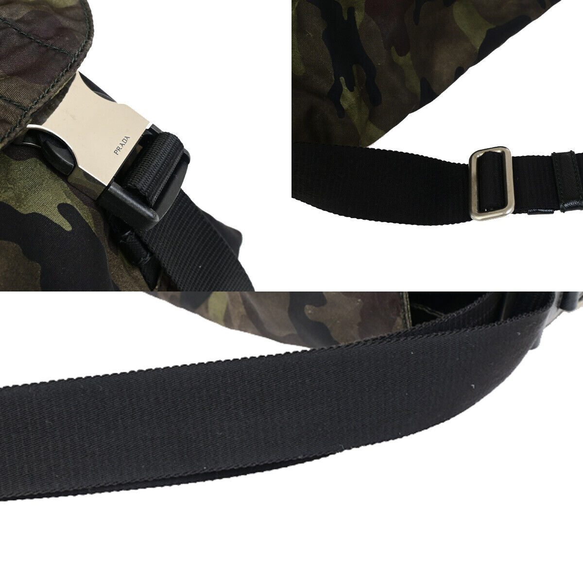 PRADA Tessuto Crossbody Camouflage Shoulder Bag Nylon Leather GN SHW 77YG559