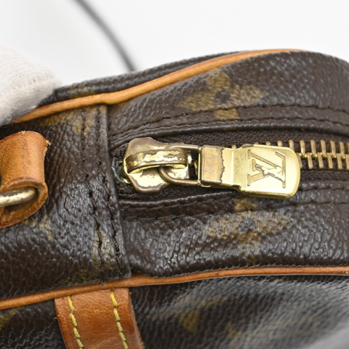 LOUIS VUITTON Danube Shoulder Bag Monogram Leather Brown France M45266 65TA078