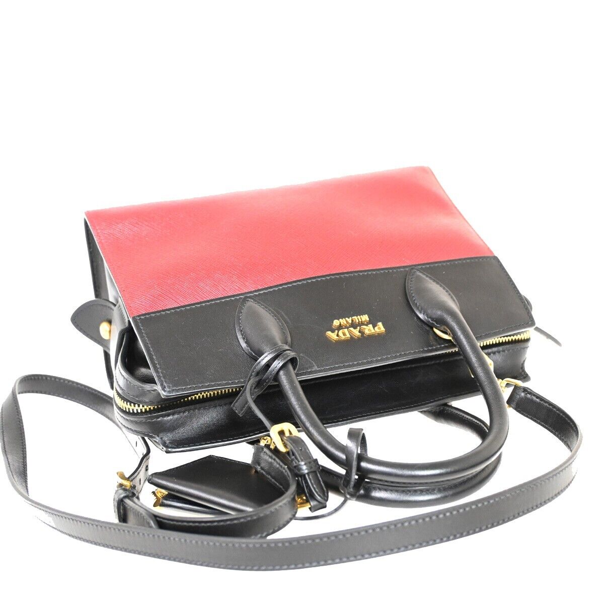 PRADA MILANO Esplanade 2Way Shoulder Hand Bag Saffiano Leather BK BX 52RJ279