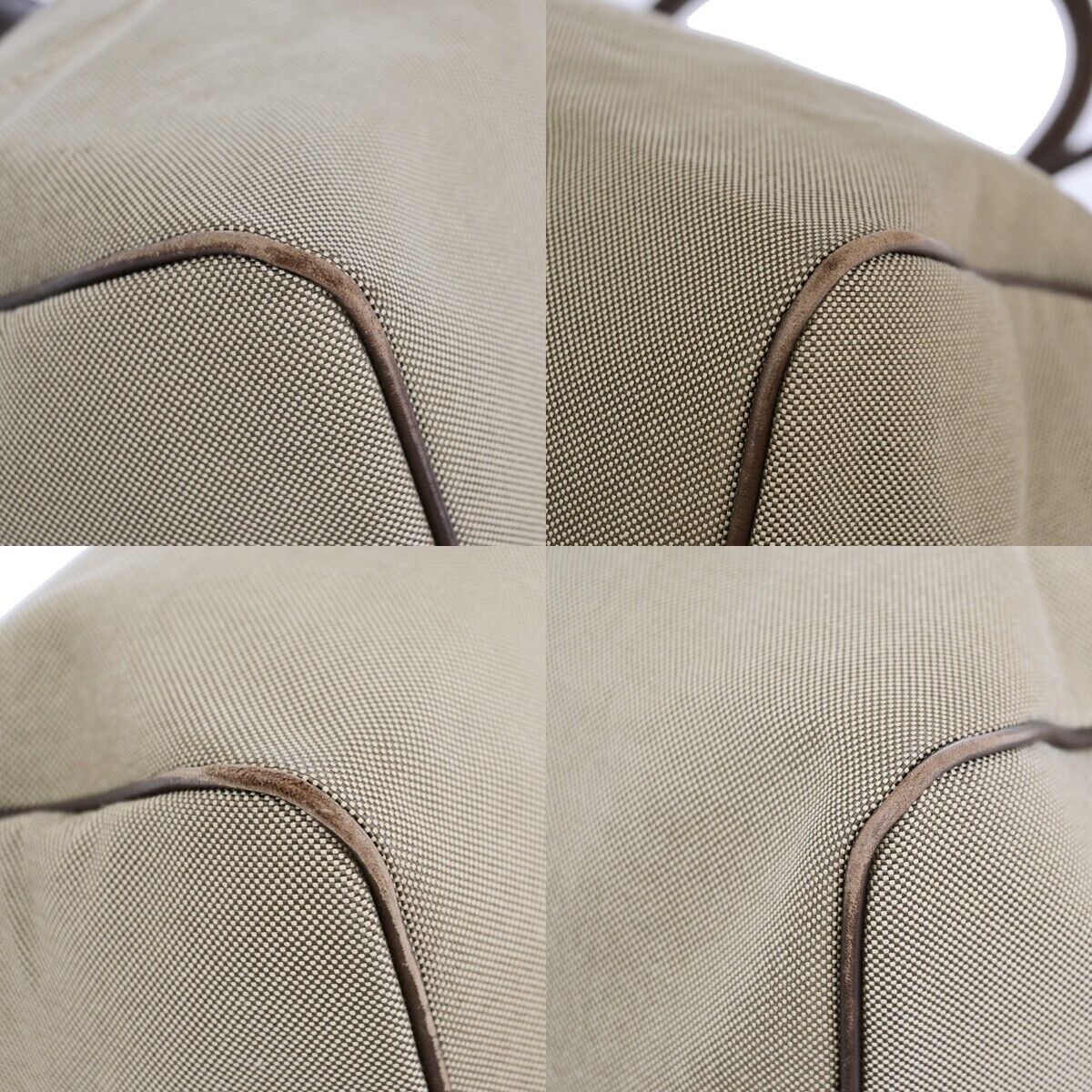 PRADA MILANO Logo Jacquard 2Way Shoulder Hand Bag Canvas Leather Brown 31EB710
