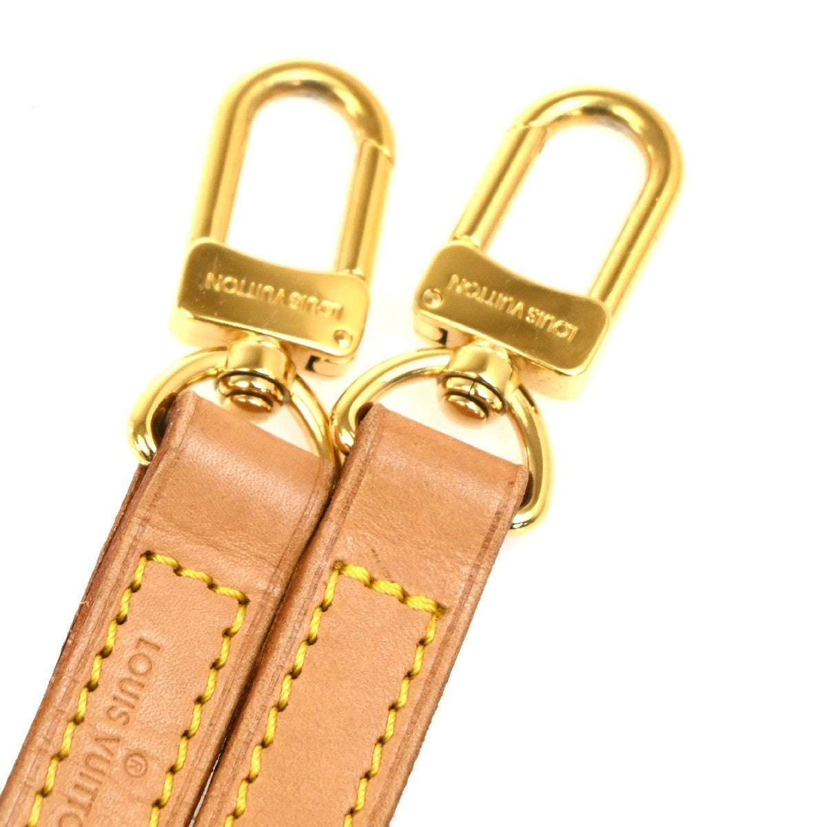 LOUIS VUITTON LV Logo Shoulder Bag Strap Leather Brown GHW France 67YJ013