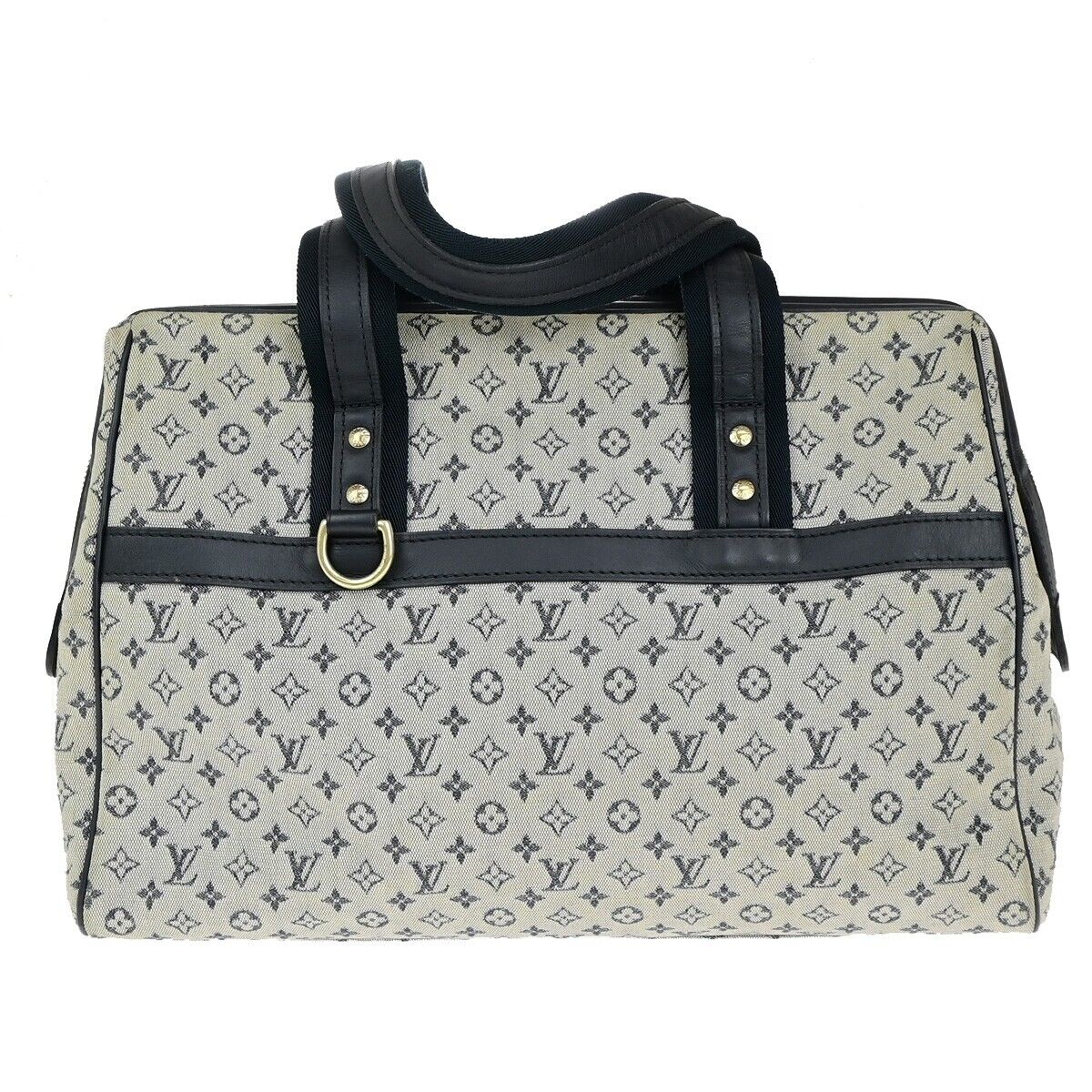 LOUIS VUITTON Josephine GM Hand Bag Monogram Mini Canvas Blue M92211 33ED326