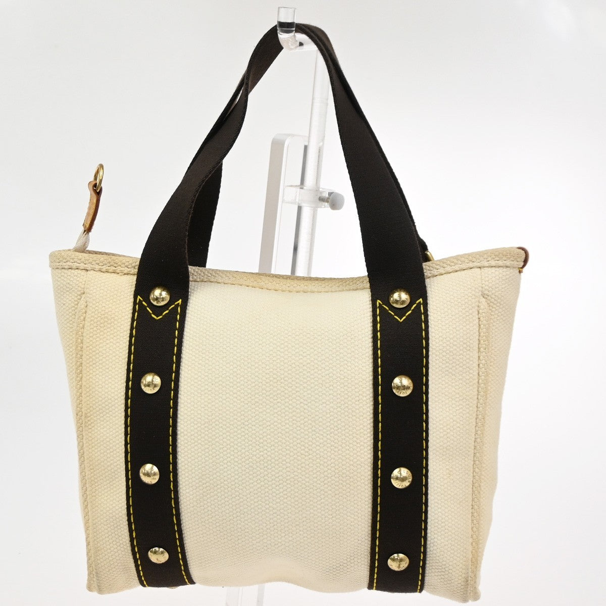 LOUIS VUITTON Cabas PM Hand Bag Antigua Canvas Leather White M40039 67CA998
