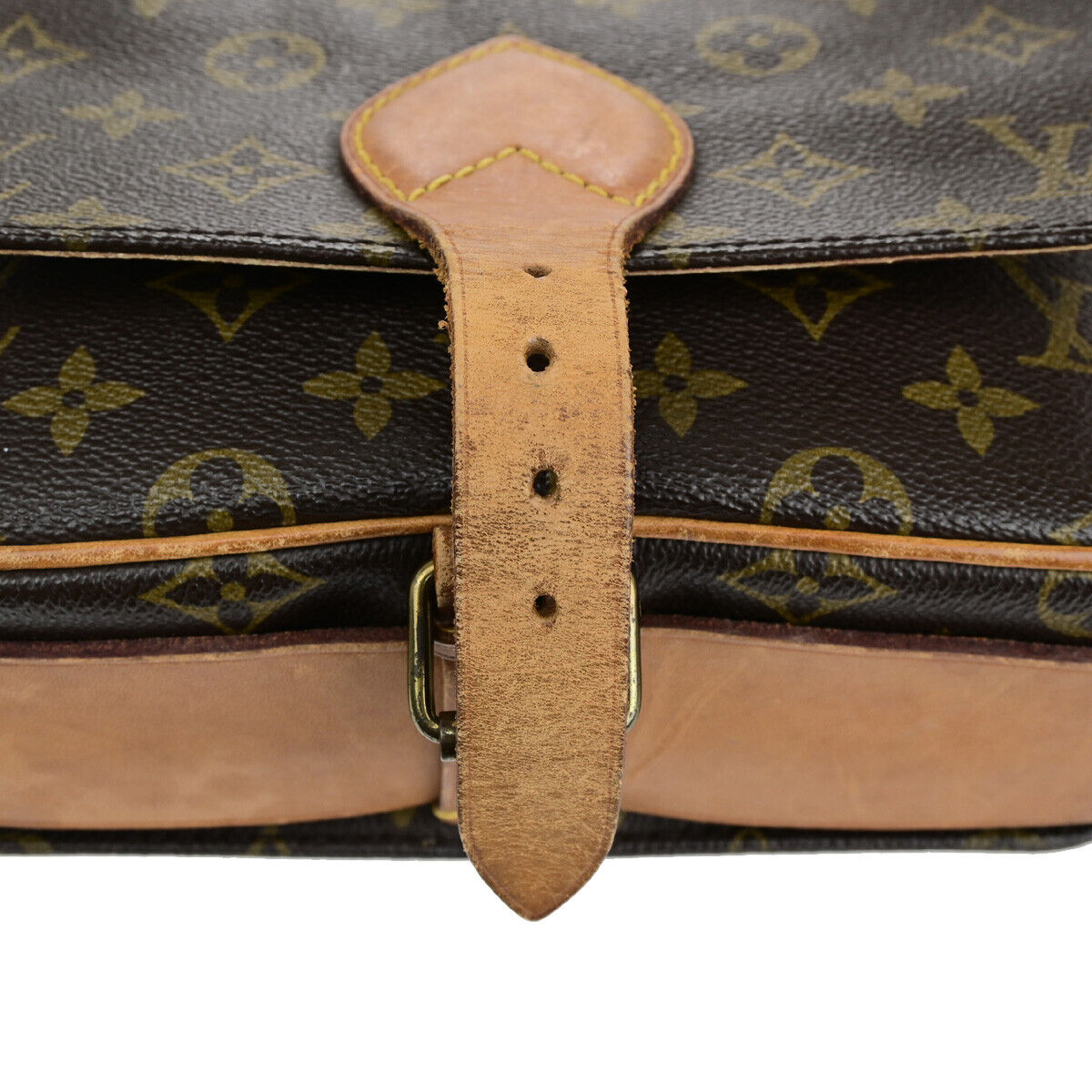 LOUIS VUITTON Cartouchiere MM Shoulder Bag Monogram Leather Brown M51253 34YF498