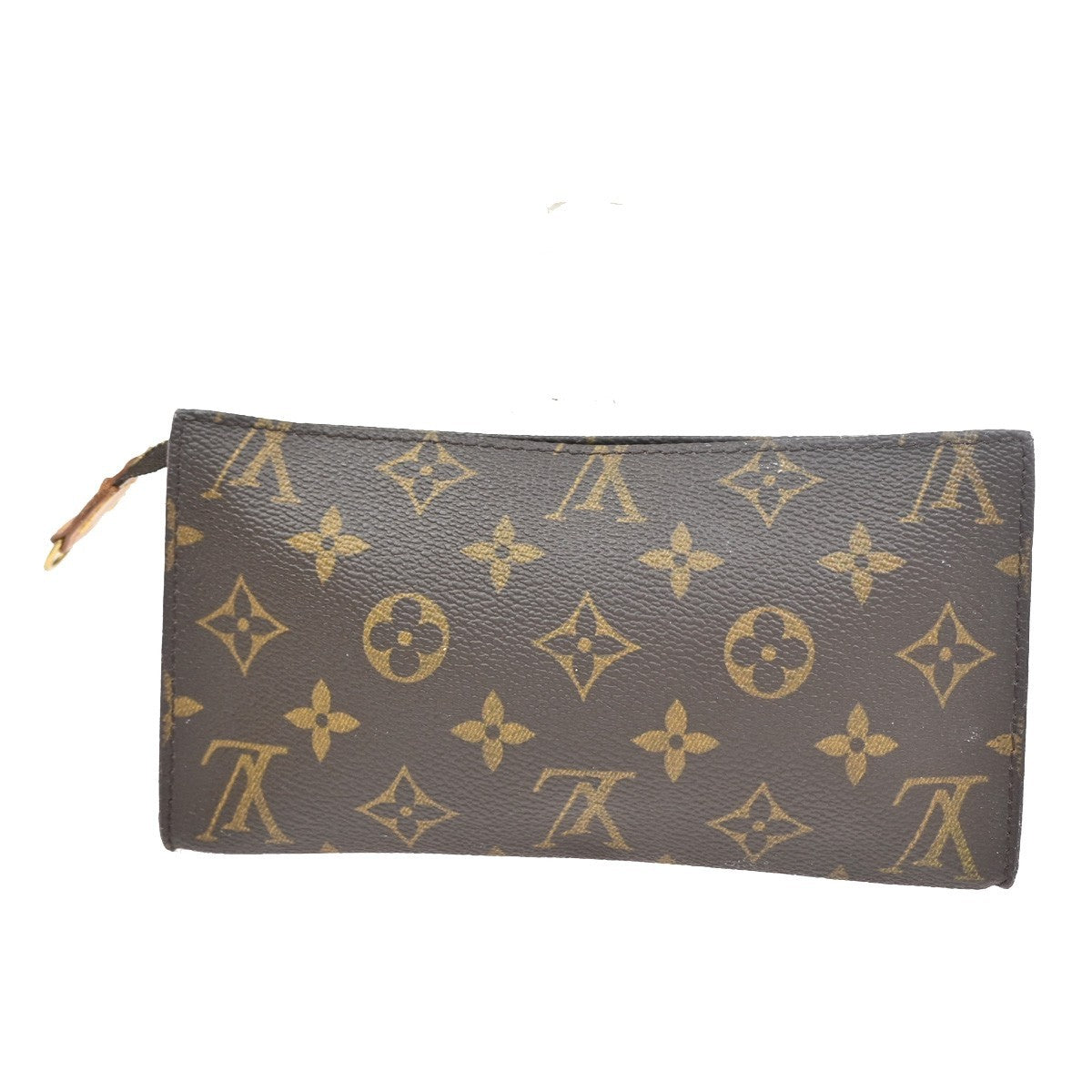 LOUIS VUITTON Logo BUCKET GM Pouch Bag Monogram Leather Brown France 60ZA160