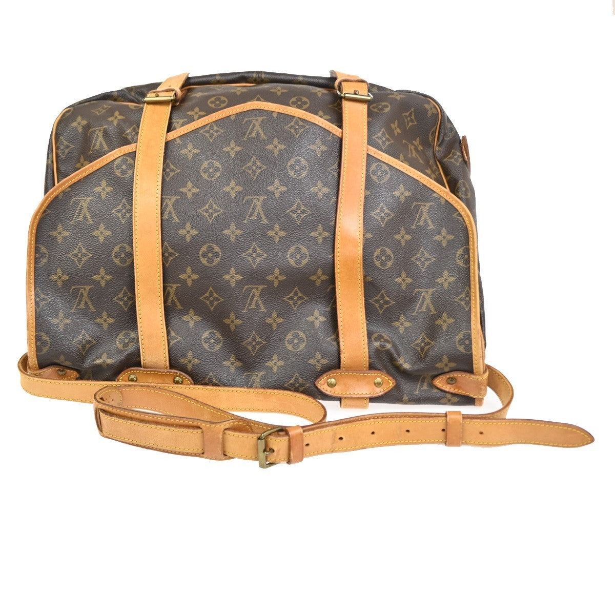 LOUIS VUITTON Logo Saumur 43 Shoulder Bag Monogram Leather Brown M42252 72CA926