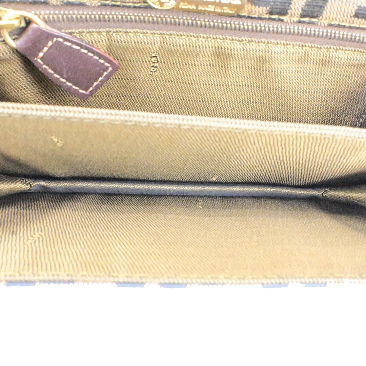 FENDI Logo Zucca Pattern Shoulder Bag Canvas Leather Brown GHW Italy 79ED281