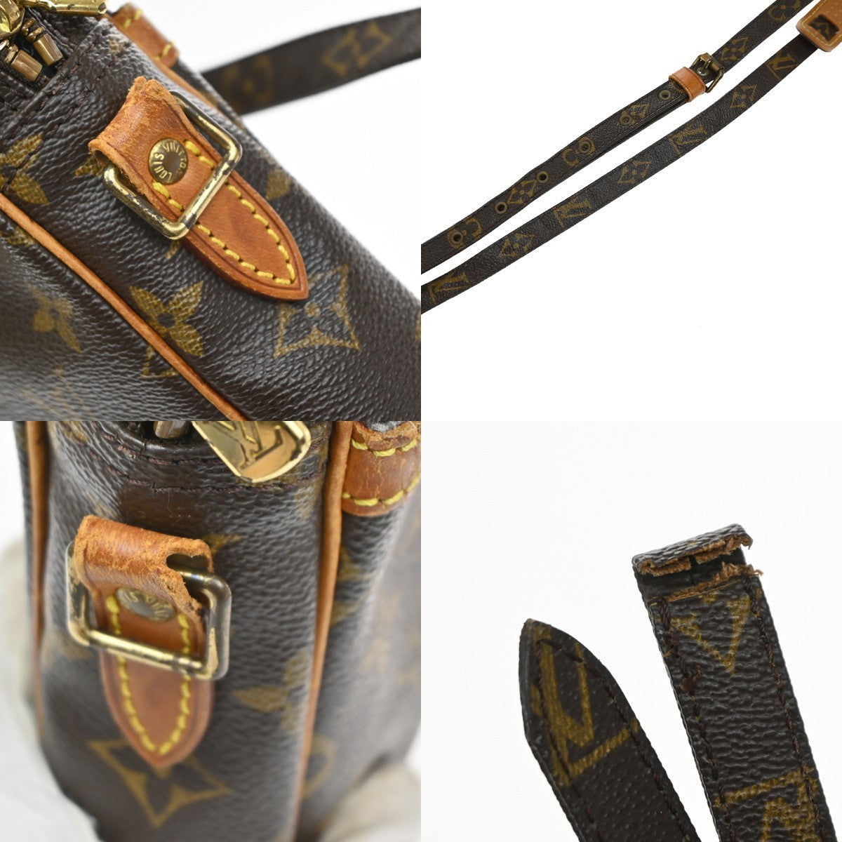 LOUIS VUITTON Danube Shoulder Bag Monogram Leather Brown France M45266 09SA039