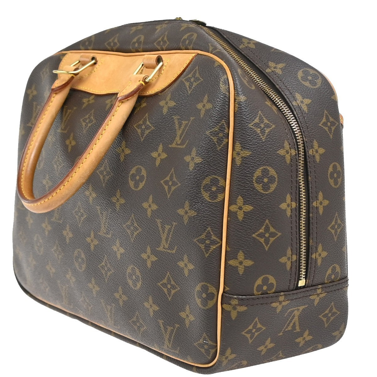LOUIS VUITTON LV Logo Deauville Hand Bag Monogram Leather Brown M47270 73KC971