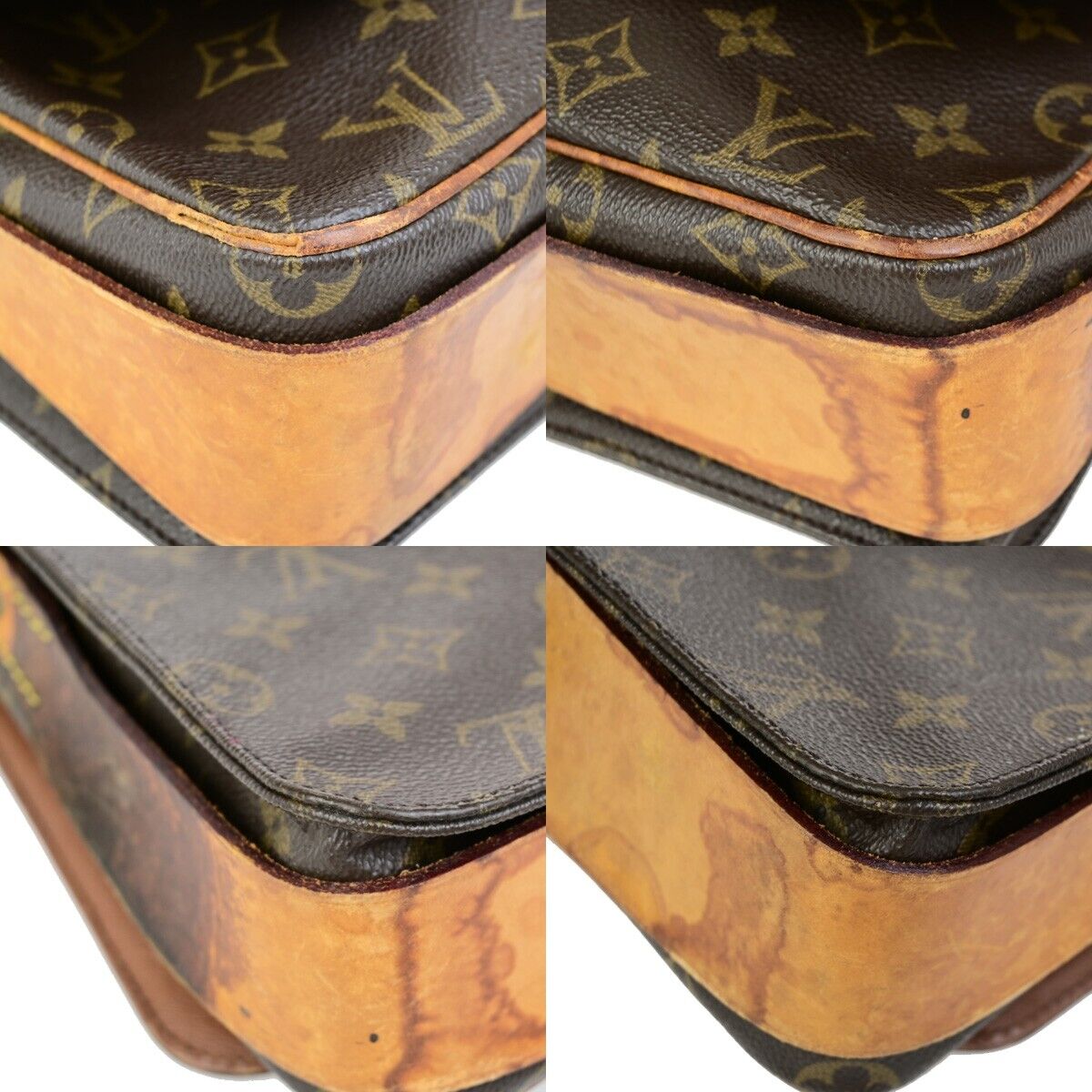 LOUIS VUITTON Cartouchiere GM Shoulder Bag Monogram Leather Brown M51252 67EC980