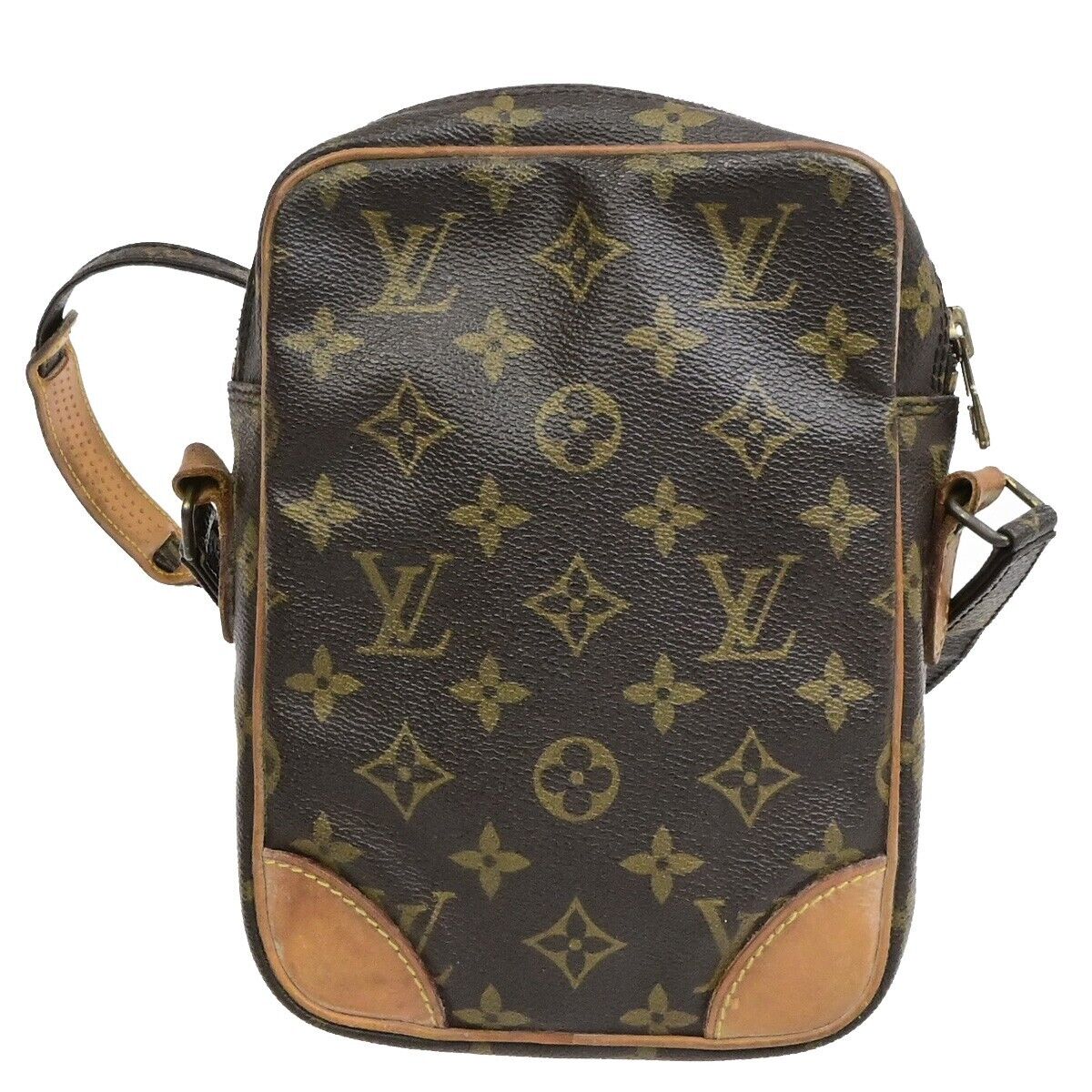 LOUIS VUITTON Danube Shoulder Bag Monogram Leather Brown France M45266 64FA199