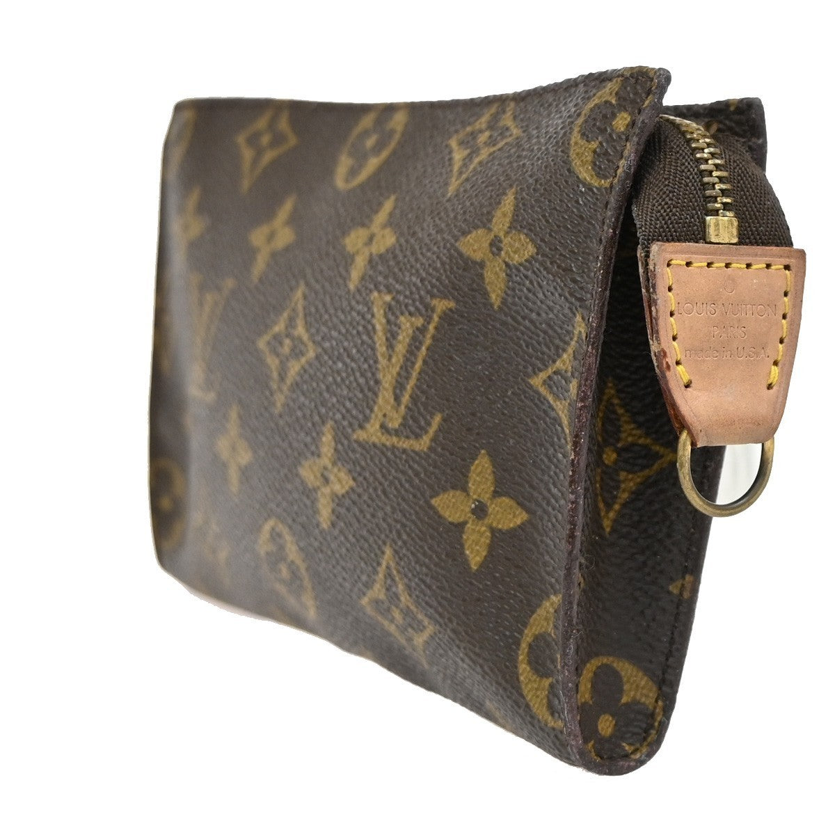 LOUIS VUITTON LV Bucket PM Pouch Bag Monogram Leather Brown France 67KB284